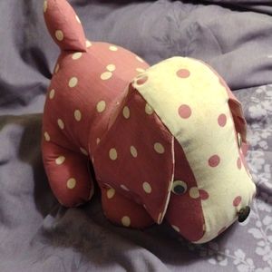 Vintage Polkadot Stuffed Animal Dog